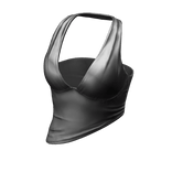 Halter Neck Top Silver Hem Baddie Knot Tee Shirt