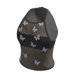 Halter Top with Butterfly Print (Black)