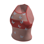 Halter Top with Butterfly Print (Red)
