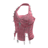 Halter Top with Stars and Front Tie (Pink)