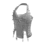 Halter Top with Stars and Front Tie (White)