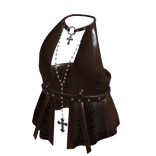 Halter Top with Waist Tie (Brown)