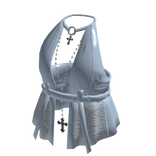 Halter Top with Waist Tie (Light Blue)