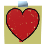 Hand Draw Heart Sticky Note Mask