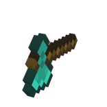 [Hand] Left Holdeable 8 Bit Diamond Axe (Classic)