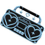 Handheld Blue Heart Boombox