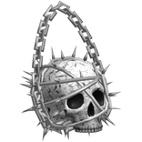 Hanging Spiked Skull Keychain