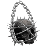 Hanging Spiked Skull Keychain 