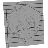 happy anime boy face note... ( 〃．．)