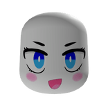 Happy blue eye face - white