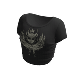 hard metal rocker tight crop top tee