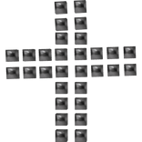 (left) grey bling stud cross on arm