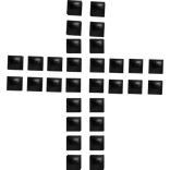 (right) black bling stud cross on arm