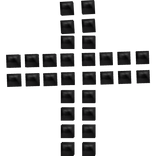 (left) black bling stud cross on arm