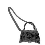 #HB | Grey Graffiti Hourglass Bag Leather XS