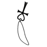 heart ankh pendant necklace in mouth vkei emo