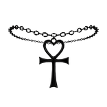 heart ankh pendant necklace vkei emo