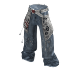 💜 Heart Belt Vintage Denim Pants_Blue