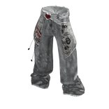 💜 Heart Belt Vintage Denim Pants_Gray