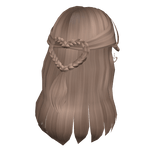 🍀Heart Braid Half Up (Milktea Brown)