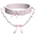 heart collar w beaded necklace (pink)