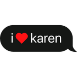 heart karen text bubble