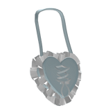 heart lace ruffle bag blue