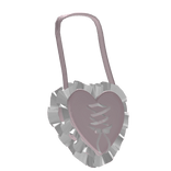 heart lace ruffle bag pink