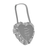 heart lace ruffle bag white
