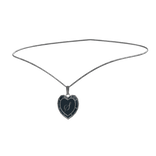 Heart Shaped Metal Necklace [Blue]