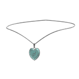 Heart Shaped Metal Necklace [Cyan]