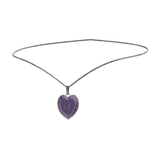 Heart Shaped Metal Necklace [Purple]
