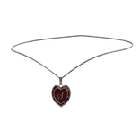 Heart Shaped Metal Necklace [Red]