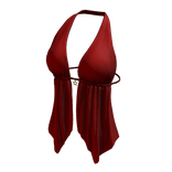 Hem Halter Neck Top Red Y2K Baddie Cami Tee Shirt