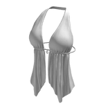 Hem Halter Neck Top White Y2K Baddie Tee Shirt