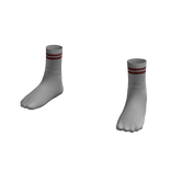 Red Striped Y2K White Socks