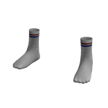 Classic Blue & Red Striped Y2K White Socks
