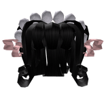 Swirly Hair w/ pearl bow headband  - Black