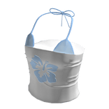 Hibiscus Summer Tube Top w Blue Bikini Top