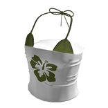 Hibiscus Summer Tube Top w Green Bikini Top