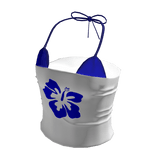 Hibiscus Summer Tube Top w Navy Blue Bikini Top