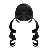 High Curly Black Pigtails 