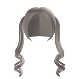 high curly pigtails in ash blonde