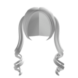 high curly pigtails in white