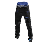 High Street Cross Badge Distressed Ripped Jeans