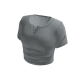 High Waist Button-Neck Top