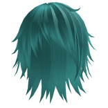 Highlighter teal messy scene hair w/ mullet  ✶