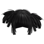 Hime Cut Tilted Pigtails (Black)