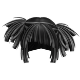 Hime Cut Tilted Pigtails (Black and Grey)