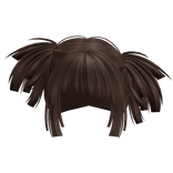 Hime Cut Tilted Pigtails (Dark Brown)